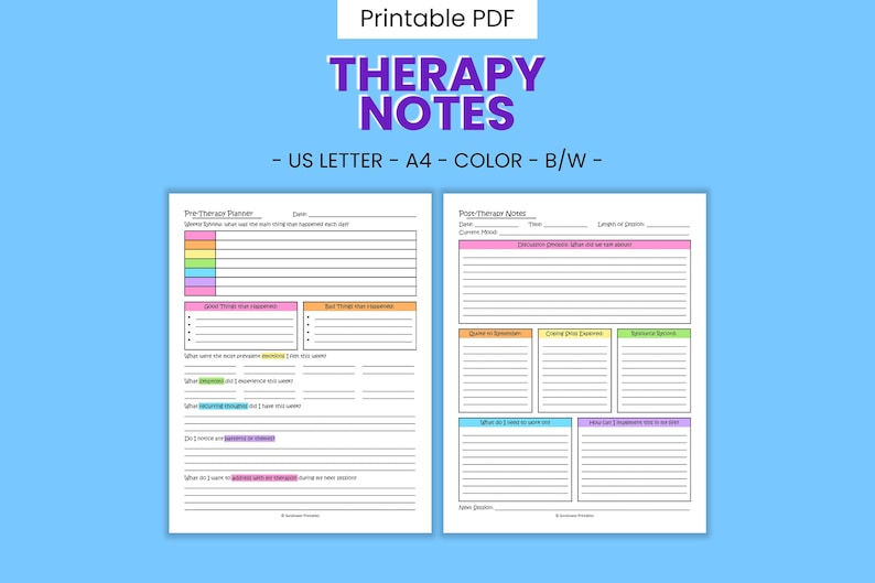 Mindful Therapy Worksheets: Digital Journal & Health Tracker_BrainAcademy.store