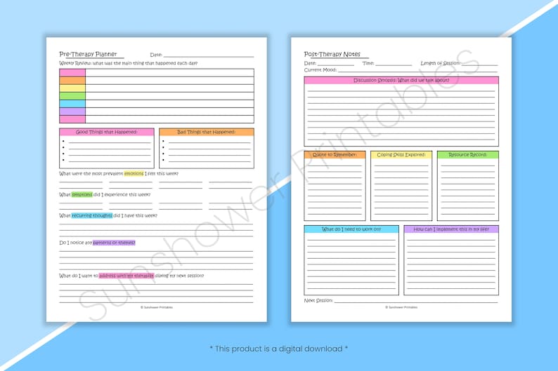 Mindful Therapy Worksheets: Digital Journal & Health Tracker_BrainAcademy.store