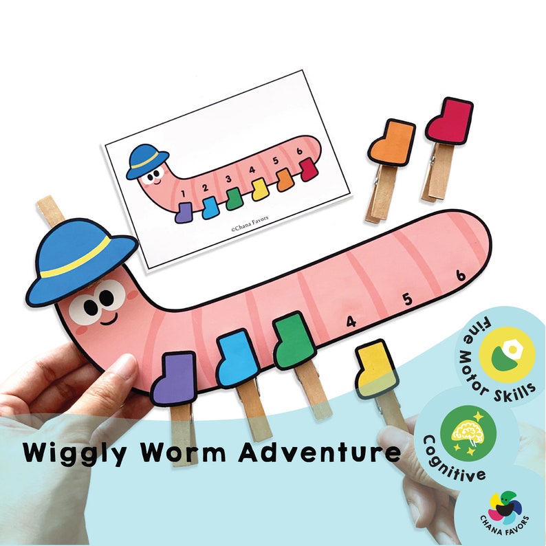 Wiggly Worm Adventure Imprimable : Activité amusante pour la coordination, la motricité fine et la créativité