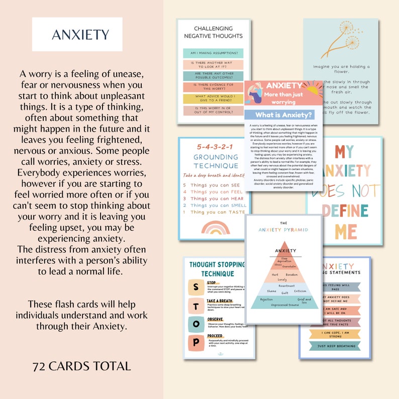 Anxiety Coping Cards: Tools for Relief and Empowerment_BrainAcademy.store