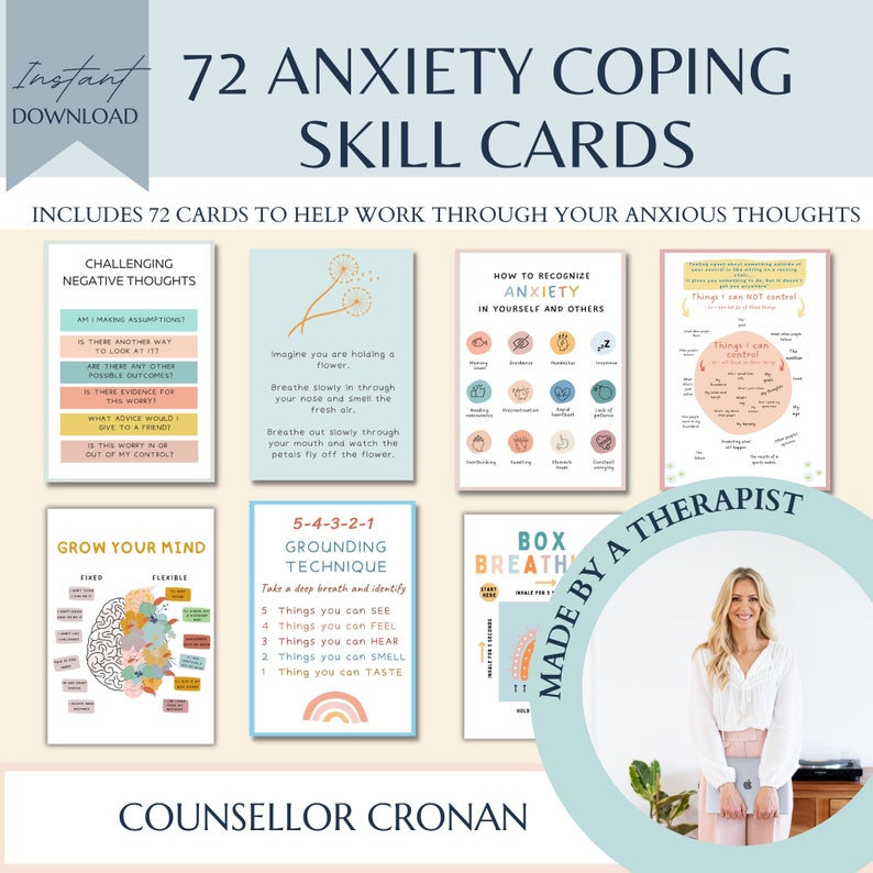 Anxiety Coping Cards: Tools for Relief and Empowerment_BrainAcademy.store