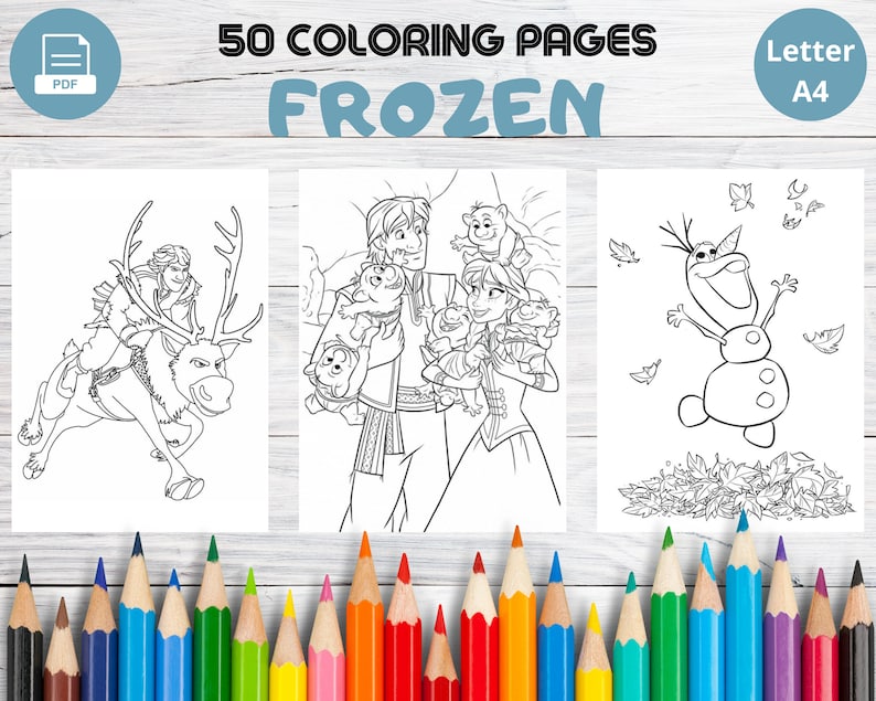 50 pages à colorier magiques de La Reine des Neiges pour les enfants