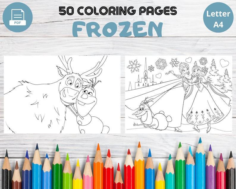 50 pages à colorier magiques de La Reine des Neiges pour les enfants