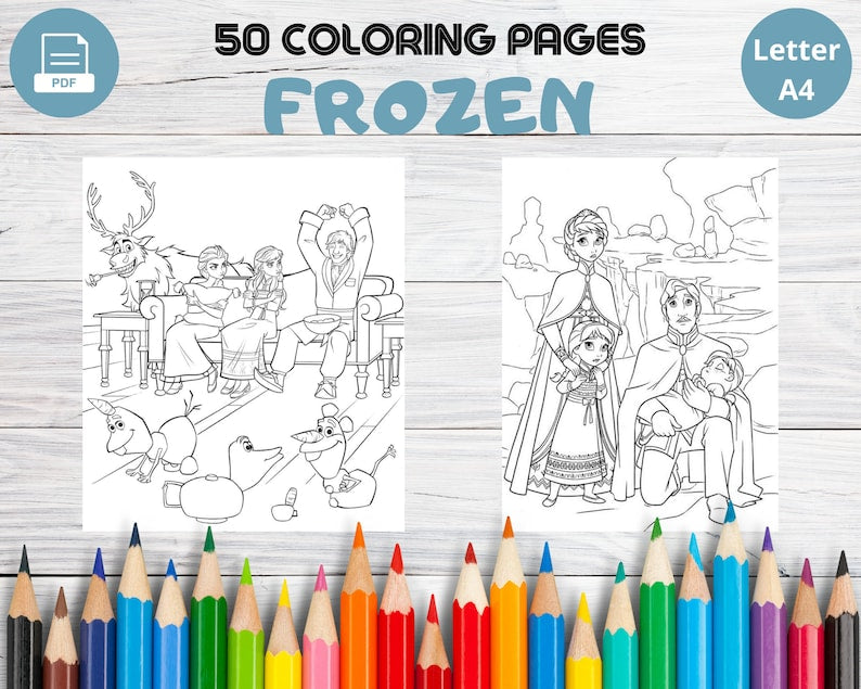 50 pages à colorier magiques de La Reine des Neiges pour les enfants