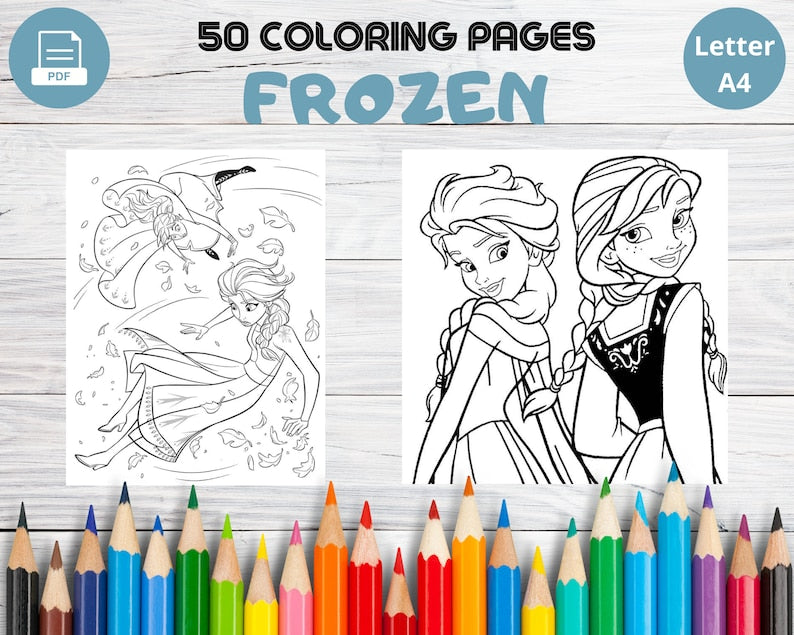 50 pages à colorier magiques de La Reine des Neiges pour les enfants