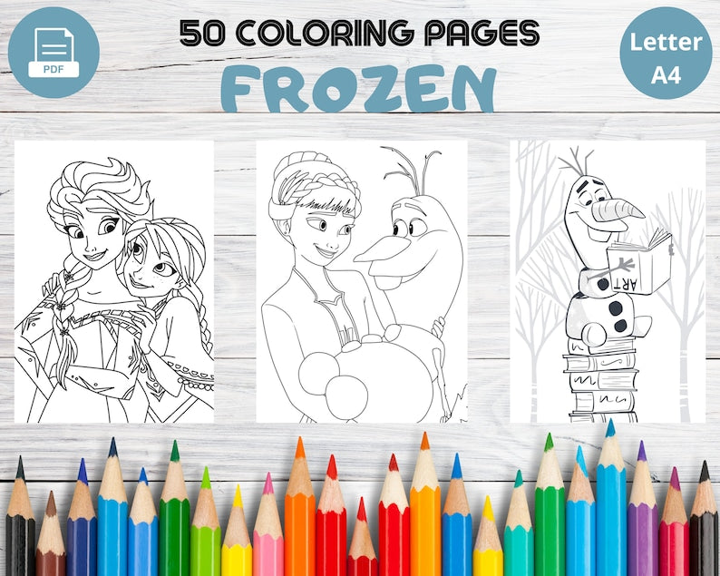 50 pages à colorier magiques de La Reine des Neiges pour les enfants