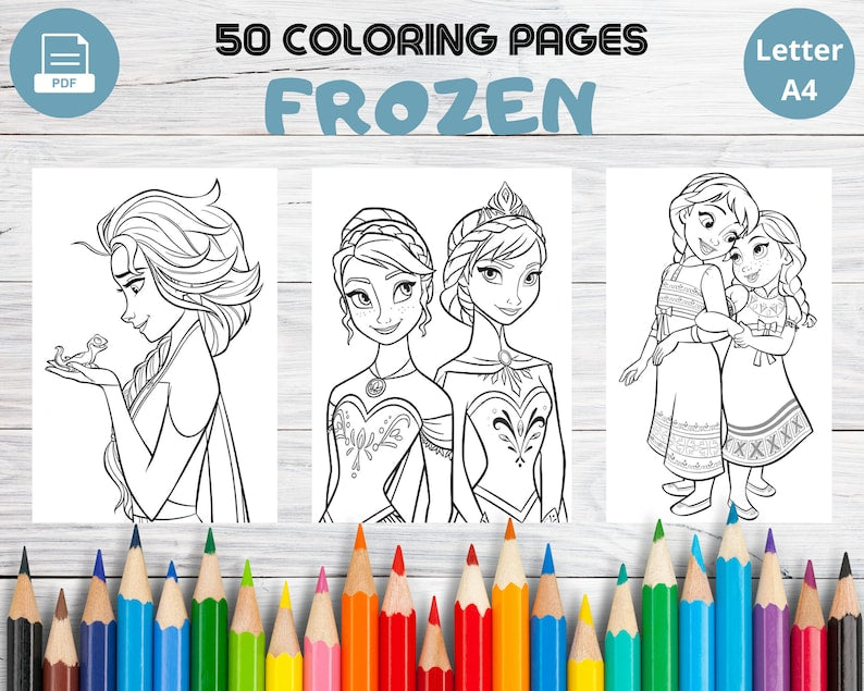 50 pages à colorier magiques de La Reine des Neiges pour les enfants