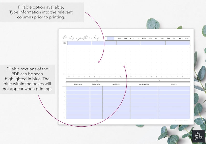 Printable Symptom Tracker for Chronic Conditions_BrainAcademy.store