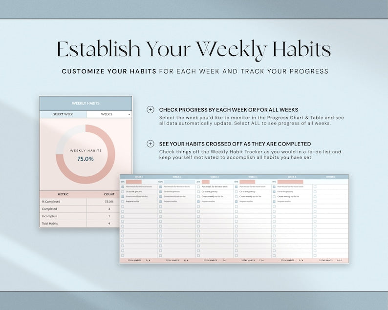 Habit Tracker Spreadsheet: Track, Plan, Achieve_BrainAcademy.store