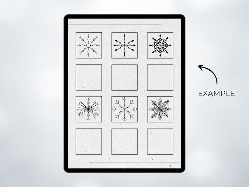 Doodle Guide: Snowflake Special - Digital Step-by-Step PDF Art Therapy_BrainAcademy.store