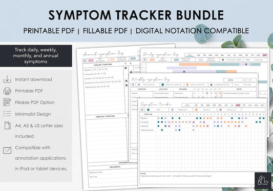 Ultimate Symptom Tracker: Print & Fill for Health Monitoring_BrainAcademy.store