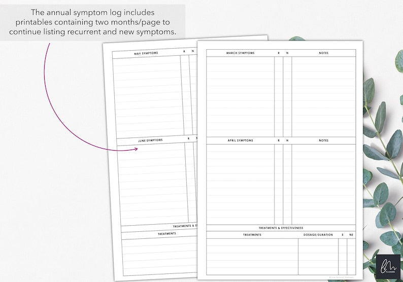 Ultimate Symptom Tracker: Print & Fill for Health Monitoring_BrainAcademy.store