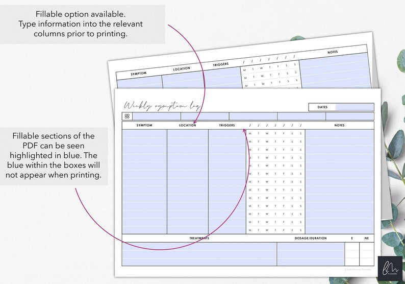 Ultimate Symptom Tracker: Print & Fill for Health Monitoring_BrainAcademy.store