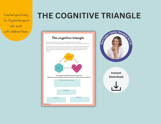 CBT Therapy Triangle: Cognitive Distortion & Thinking Errors Guide_BrainAcademy.store