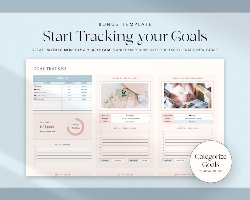 Habit Tracker Spreadsheet: Track, Plan, Achieve_BrainAcademy.store