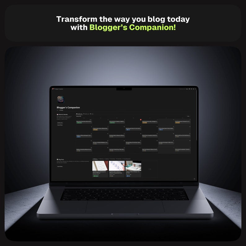 Blogger's Toolkit: Notion Planner & Content Calendar for Success_BrainAcademy.store