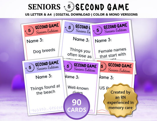 Dementia Activities: 5 Second Games and Brain Teasers_BrainAcademy.store