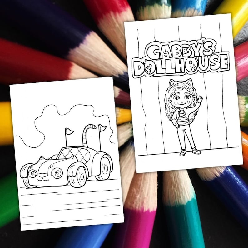 40 GABBY DOLLHOUSE Coloring Pages: Cartoon Coloring Book for Kids_BrainAcademy.store