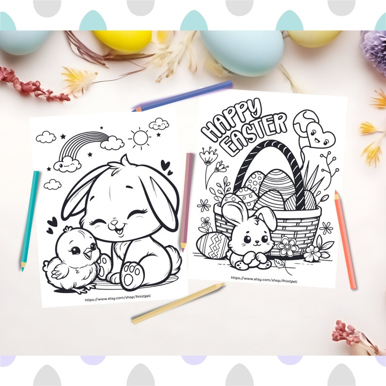 Adorable aventure de coloriage de Pâques Kawaii