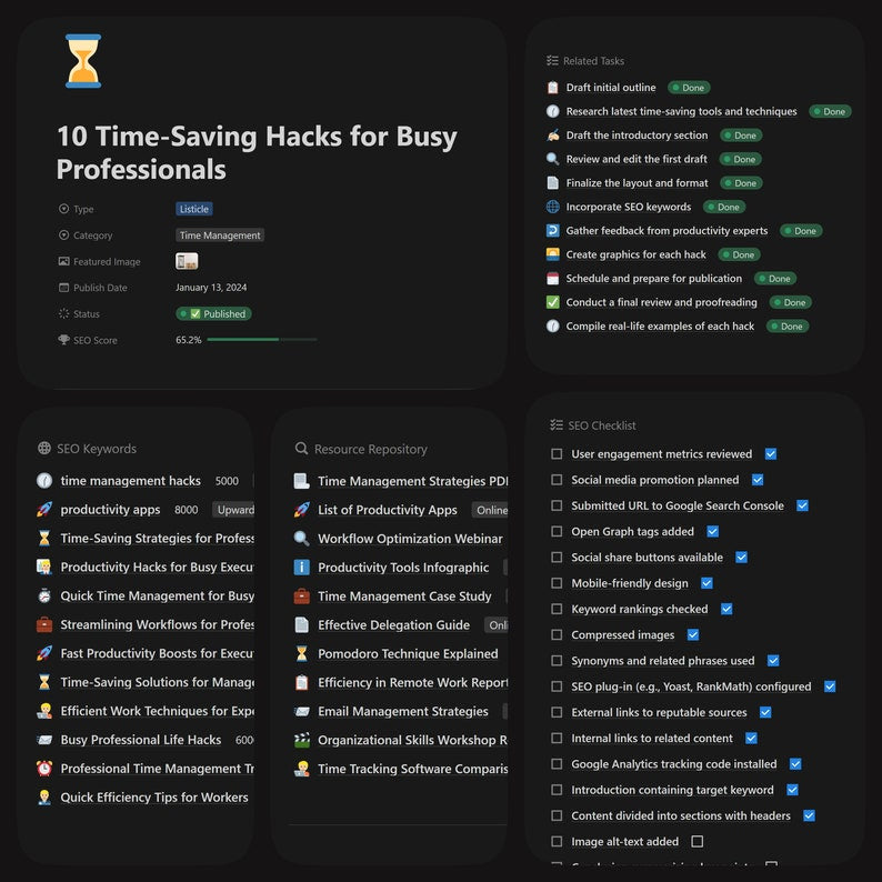 Blogger's Toolkit: Notion Planner & Content Calendar for Success_BrainAcademy.store