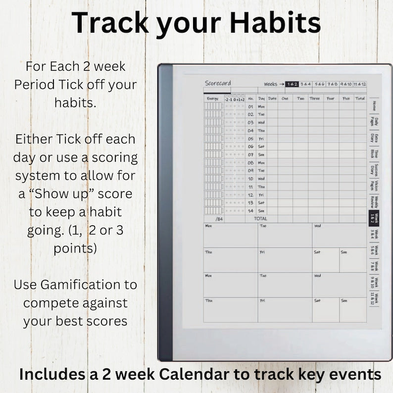 Remarkable 2 Digital Planner: Ultimate Goal-Setting and Time Management Tool_BrainAcademy.store