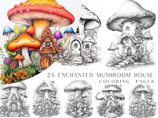 Havre de coloriage de champignons enchantés