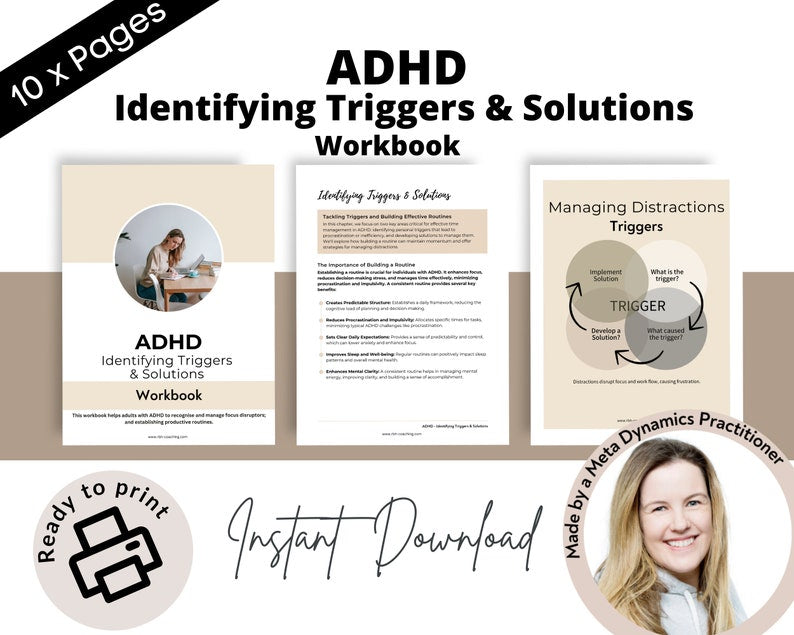 ADHD Therapy Worksheets: Triggers and Solutions_BrainAcademy.store